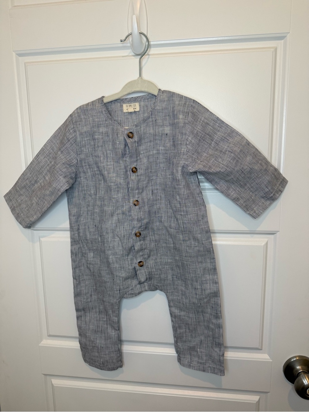 The Simple Folk playsuit  valentine Linen stripe One Piece Baby Boy Size 9-12M